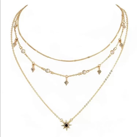 Cute layered star charm necklace - Picture 3 of 4